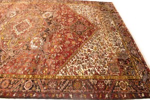 Vintage Red Geometric 11X15 Heriz Persian Rug