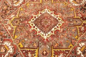 Vintage Red Geometric 11X15 Heriz Persian Rug