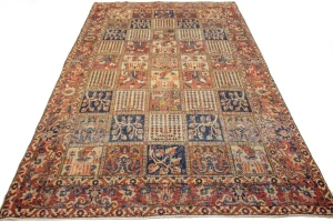 Antique Distressed Muted Tribal 7X11 Bakhtiari Persian Rug