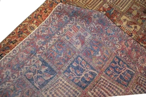 Antique Distressed Muted Tribal 7X11 Bakhtiari Persian Rug