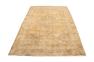 Antique Muted Distressed 7X11 Tabriz Persian Rug