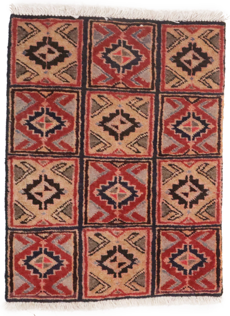 Vintage Red Tribal 1'6X2 Ardebil Persian Rug