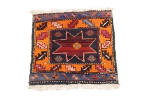 Vintage Geometric Tribal 1'8X1'8 Heriz Persian Square Rug