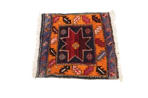 Vintage Geometric Tribal 1'8X1'8 Heriz Persian Square Rug