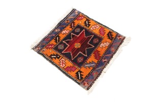 Vintage Geometric Tribal 1'8X1'8 Heriz Persian Square Rug