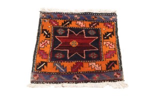 Vintage Geometric Tribal 1'8X1'8 Heriz Persian Square Rug