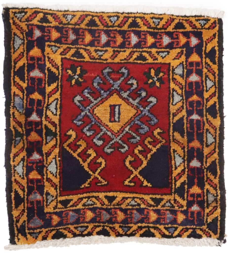 Vintage Geometric Tribal 1'7X1'8 Heriz Persian Square Rug