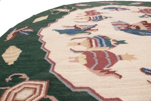 Floral Dhurrie 7X7 Chinese Oriental Round Rug