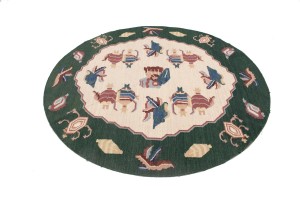 Floral Dhurrie 7X7 Chinese Oriental Round Rug