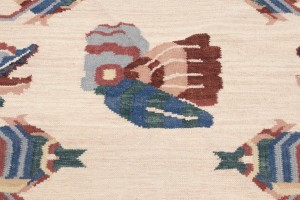 Floral Dhurrie 7X7 Chinese Oriental Round Rug