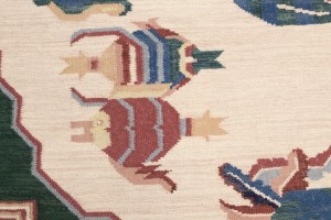 Floral Dhurrie 7X7 Chinese Oriental Round Rug