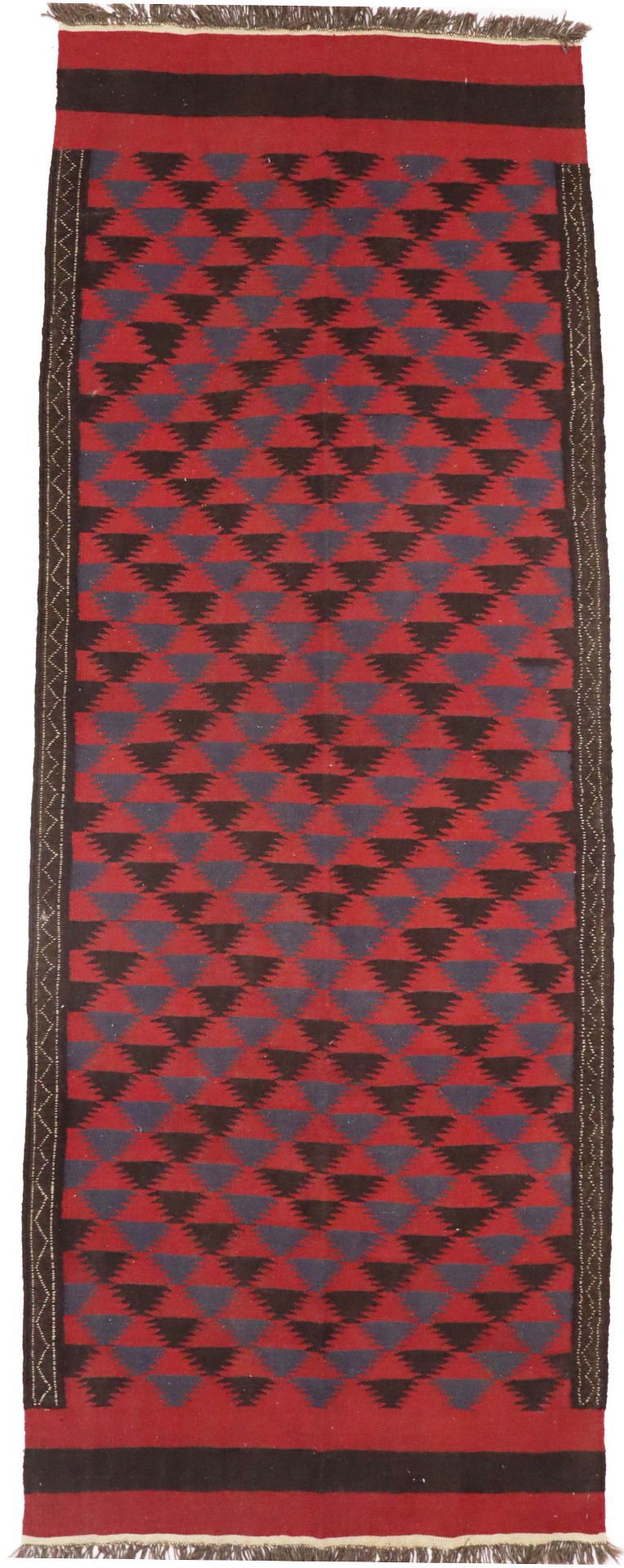 Vintage Tribal Red 4'7X12'6 Kilim Persian Runner Rug