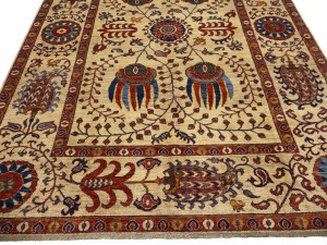 Beige Floral 7X10 Afghan Mamlouk Oriental Rug