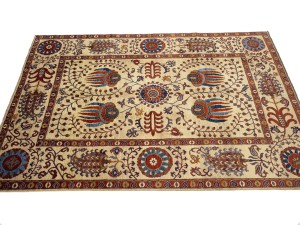 Beige Floral 7X10 Afghan Mamlouk Oriental Rug