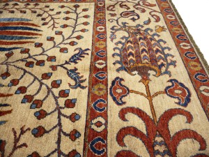 Beige Floral 7X10 Afghan Mamlouk Oriental Rug