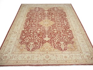 Red Floral 13X17 Oushak Peshawar Oriental Rug