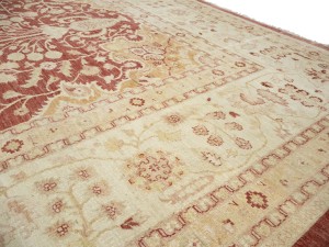 Red Floral 13X17 Oushak Peshawar Oriental Rug