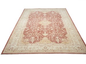 Red Floral 13X17 Oushak Peshawar Oriental Rug
