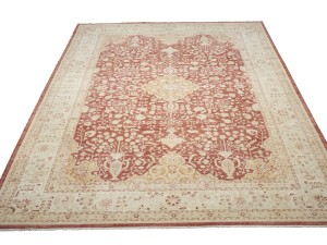 Red Floral 13X17 Oushak Peshawar Oriental Rug