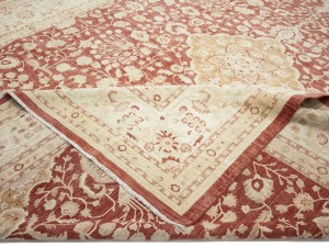 Red Floral 13X17 Oushak Peshawar Oriental Rug