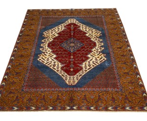 Blue Geometric Tribal 8'2X11'6 Afghan Oriental Rug