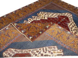 Blue Geometric Tribal 8'2X11'6 Afghan Oriental Rug