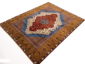 Blue Geometric Tribal 8'2X11'6 Afghan Oriental Rug