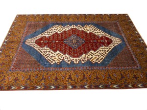 Blue Geometric Tribal 8'2X11'6 Afghan Oriental Rug