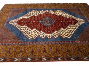 Blue Geometric Tribal 8'2X11'6 Afghan Oriental Rug
