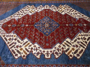 Blue Geometric Tribal 8'2X11'6 Afghan Oriental Rug