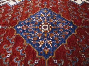 Blue Geometric Tribal 8'2X11'6 Afghan Oriental Rug