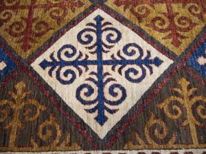 Multicolored Geometric Tribal 8'5X9'8 Afghan Yalameh Oriental Rug