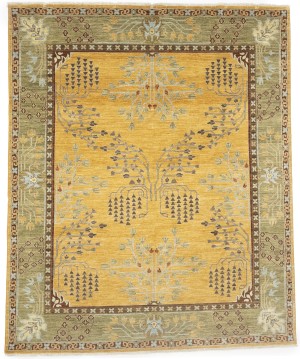 Cream Gold Tribal 8X10 Afghan Herati Oriental Rug