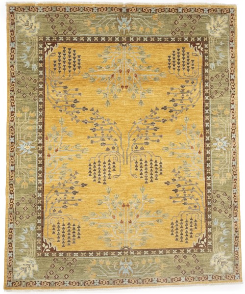 Cream Gold Tribal 8X10 Afghan Herati Oriental Rug