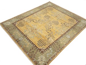 Cream Gold Tribal 8X10 Afghan Herati Oriental Rug