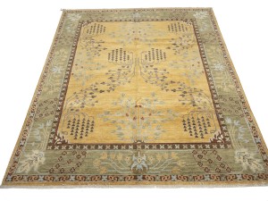 Cream Gold Tribal 8X10 Afghan Herati Oriental Rug