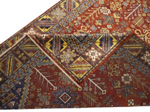Rusty Red Geometric Tribal 6X9 Afghan Herati Oriental Rug