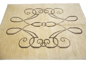 Cream Pictorial 5X6'5 Afghan Gabbeh Oriental Rug