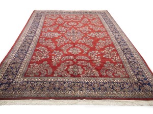 Red Floral Traditional 11X16 Indo-Sarouk Oriental Rug