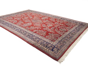 Red Floral Traditional 11X16 Indo-Sarouk Oriental Rug
