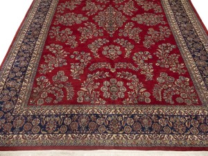 Red Floral Traditional 11X16 Indo-Sarouk Oriental Rug