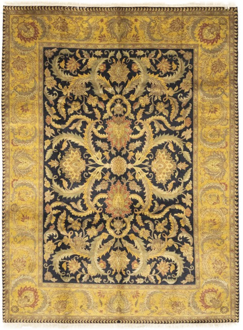 Black Floral Classic 9X12 Agra Jaipur Oriental Rug