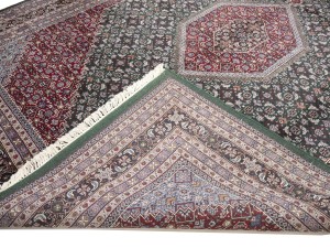Green Floral Tribal 9X12 Indo-Bidjar Oriental Rug