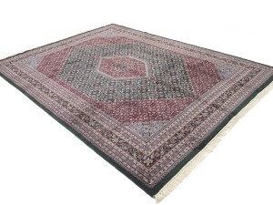 Green Floral Tribal 9X12 Indo-Bidjar Oriental Rug