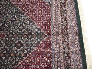 Green Floral Tribal 9X12 Indo-Bidjar Oriental Rug