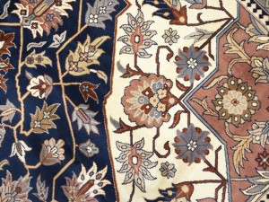 Dark Navy Floral Classic 9X12 Heriz Serapi Pakistan Rug