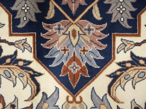 Dark Navy Floral Classic 9X12 Heriz Serapi Pakistan Rug