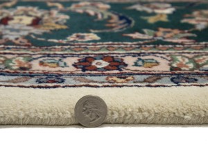 Cream Floral 9X12 Indo-Kashan Oriental Rug
