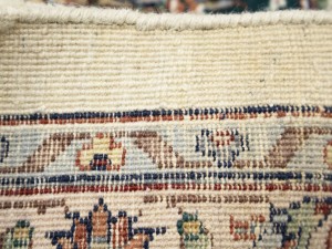Cream Floral 9X12 Indo-Kashan Oriental Rug