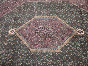 Green Floral Tribal 9X12 Indo-Bidjar Oriental Rug
